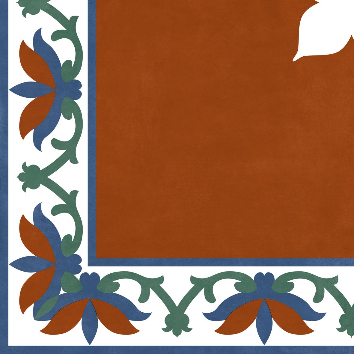 false HP Copper Corner Athangudi Floret  Digital Paver tile 300x300 mm