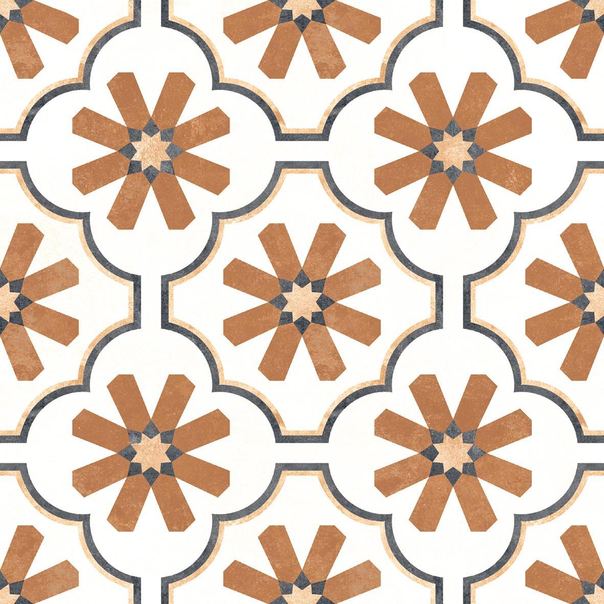 false  HP Motif Star Rusty Digital Paver tile 300x300 mm