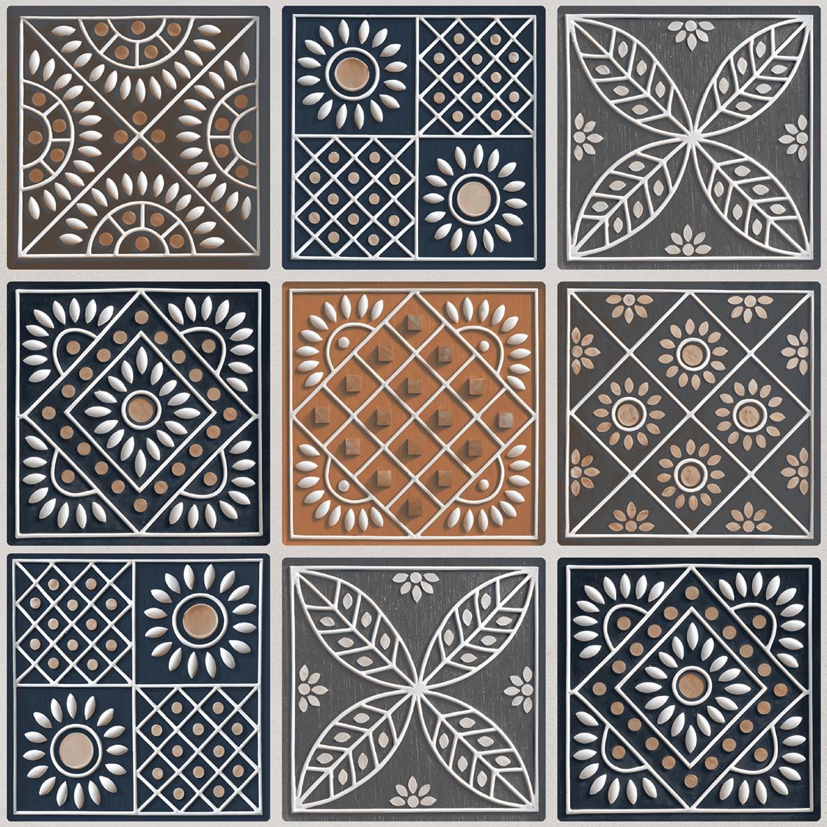 false HP Multi Spanish Colonial Digital Paver tile 300x300 mm