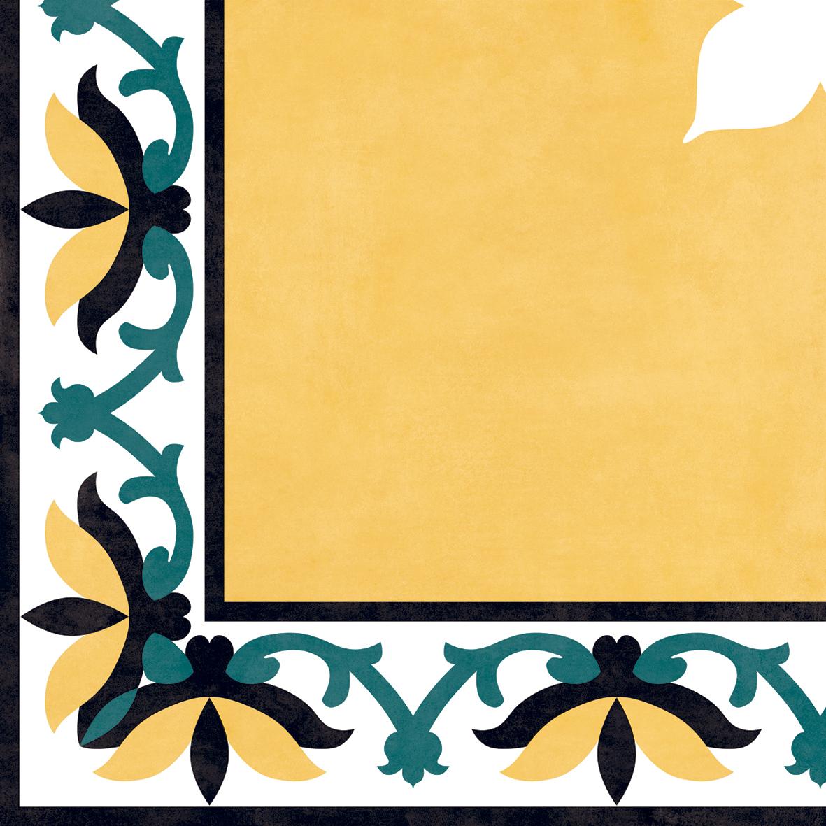 false HP Yellow Corner Athangudi Floret Digital Paver tile 300x300 mm