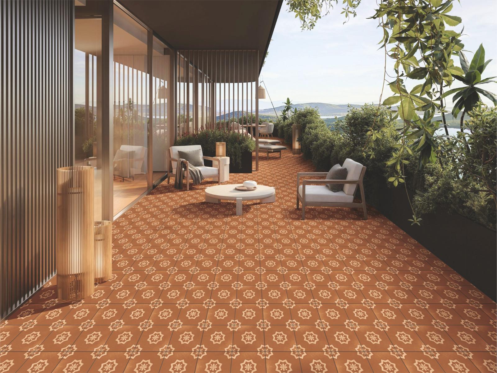 false HP Nebula Cotto Starburst  Digital Paver tile 300x300 mm