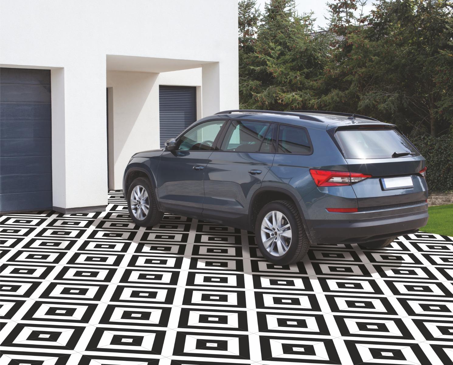 false HP Diamond B&W illusion Digital Paver tile 300x300 mm