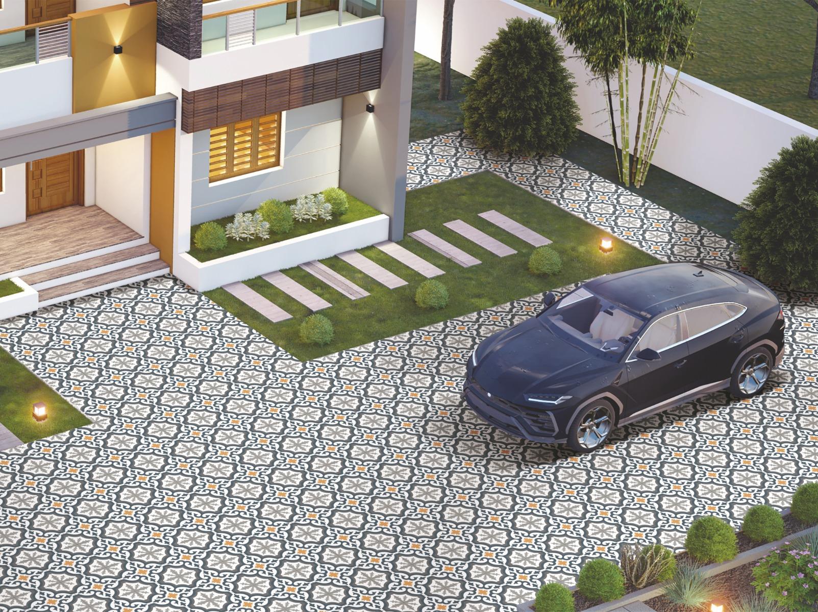 false HP Multi Athangudi Art Digital Paver tile 300x300 mm