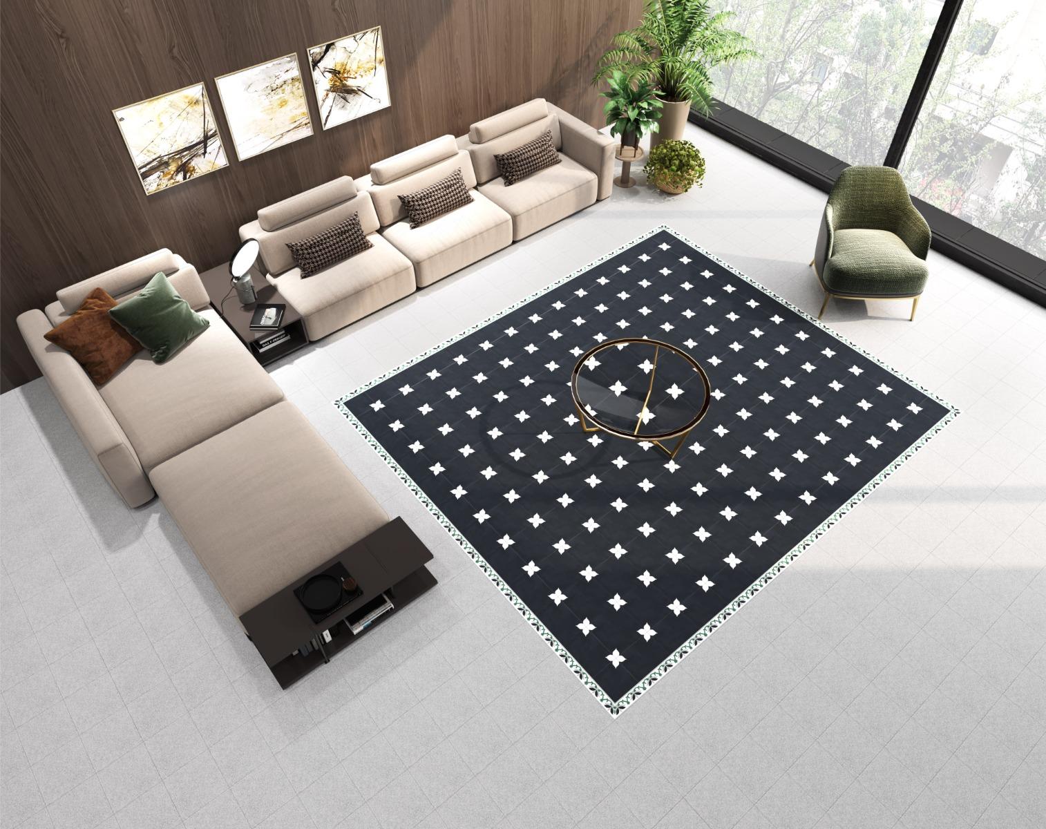 false HP Nero Floret Digital Paver tile 300x300 mm