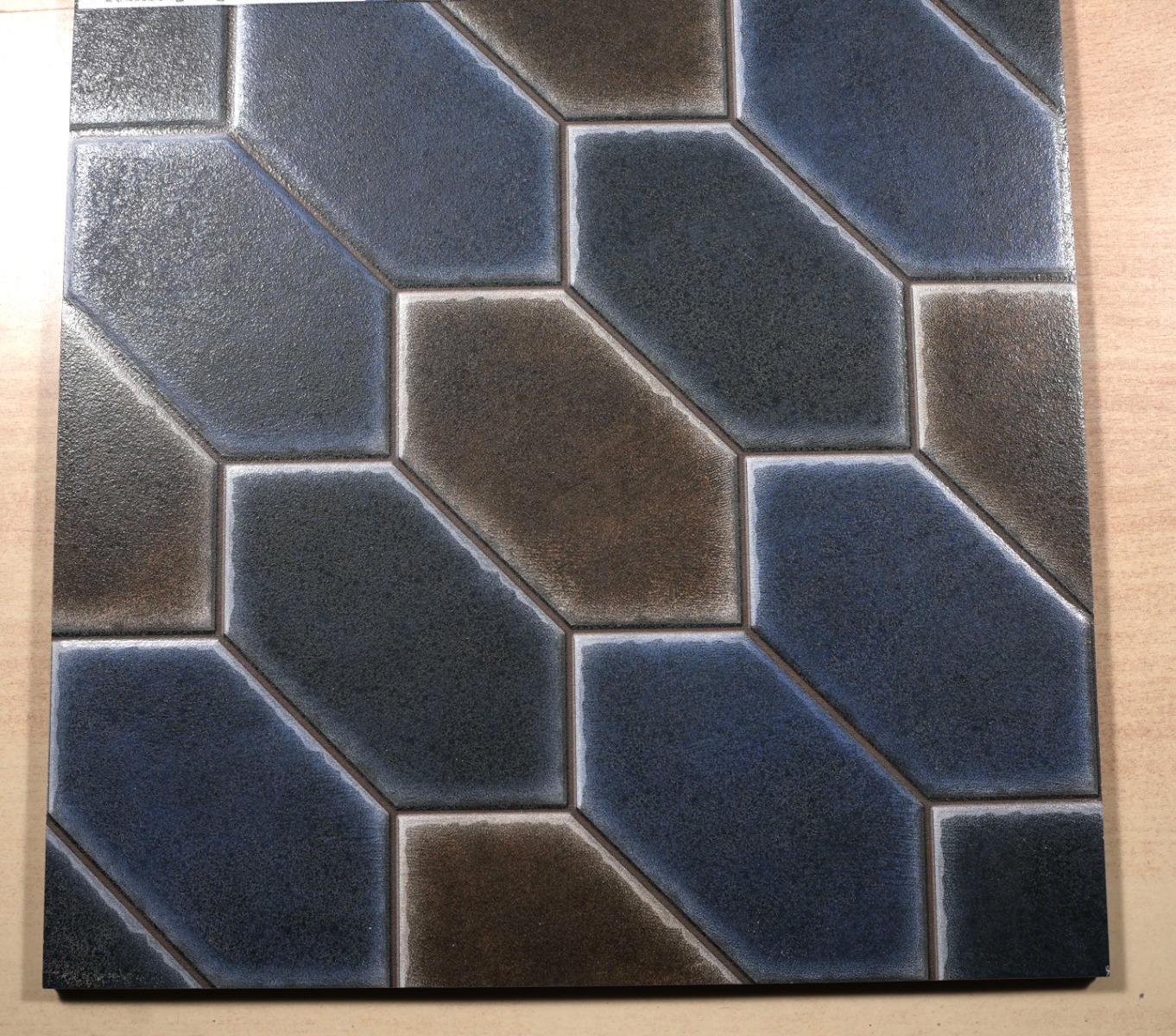 Matte Finish HP Ribbed Blue Digital Paver tile 300x300 mm