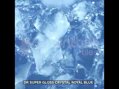 Super Glossy Finish DR Super Gloss Crystal Royal Blue Glazed Vitrified Tiles 600x1200 mm