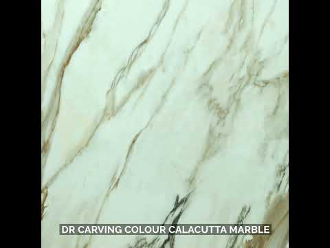 Matte Finish DR Carving Colour Calacutta Marble Glazed Vitrified Tiles 600x1200 mm