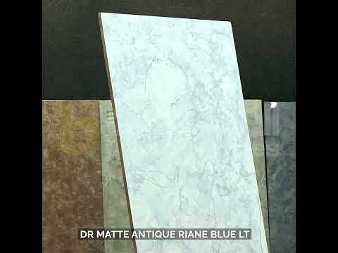 Matte Finish DR Matte Antique Riano Blue LT Glazed Vitrified Tiles 600x1200 mm