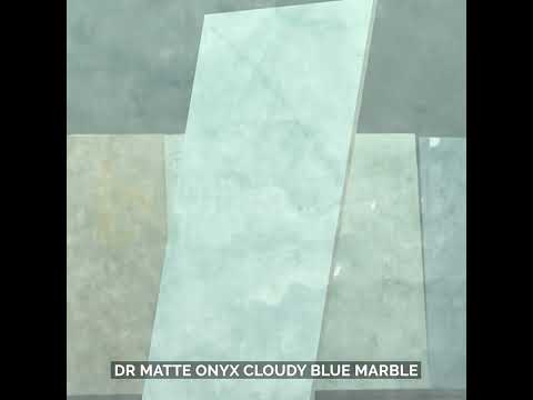 Matte Finish DR Matte Onyx Cloudy Blue Marble Glazed Vitrified Tiles 600x1200 mm