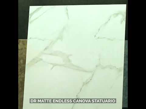 Matte Finish DR Matte Endless Canova Statuario Glazed Vitrified Tiles 600x1200 mm