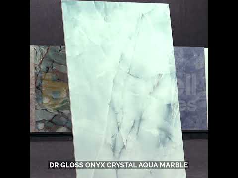 Glossy Finish DR Gloss Onyx Crystal Aqua Marble Glazed Vitrified Tiles 600x1200 mm