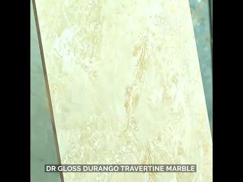 Glossy Finish DR Gloss Durango Travertine Marble Glazed Vitrified Tiles 600x1200 mm