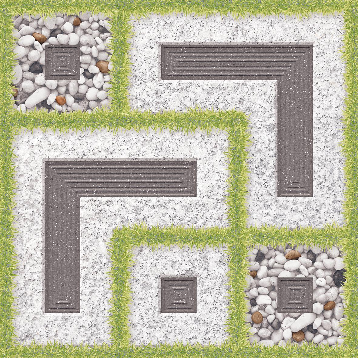 Matte Finish HRP River Pebbles Naturescape Ceramic tile 400x400 mm