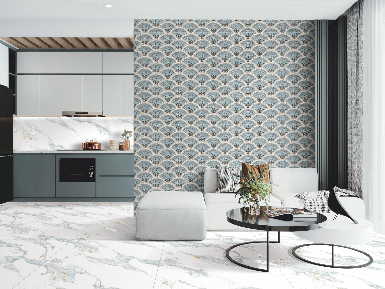 Carving Matte Imperial Calacatta Endless Carving Porcelain tile 600x1200 mm