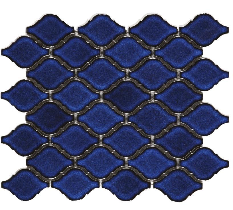 Glossy Finish Indigo Gloss 3D Arabesque Ceramic tile 245x285 mm