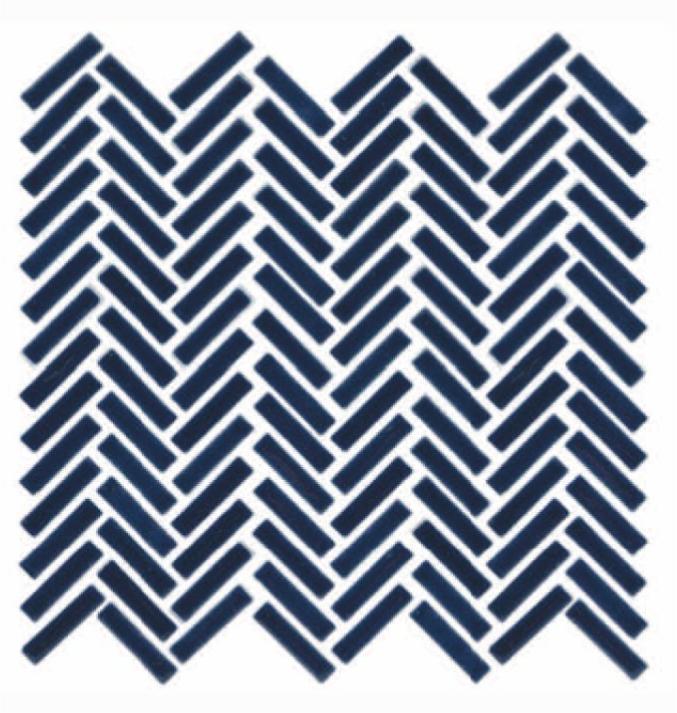 Glossy Finish Indigo Gloss 3D Quad Herringbone Ceramic tile 275x282 mm