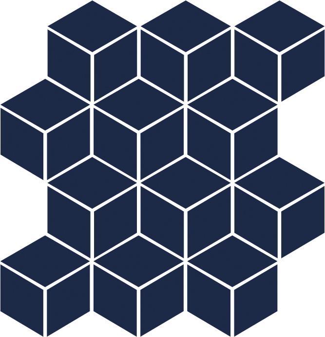 Glossy Finish Indigo Gloss Cube Ceramic tile 265x310 mm