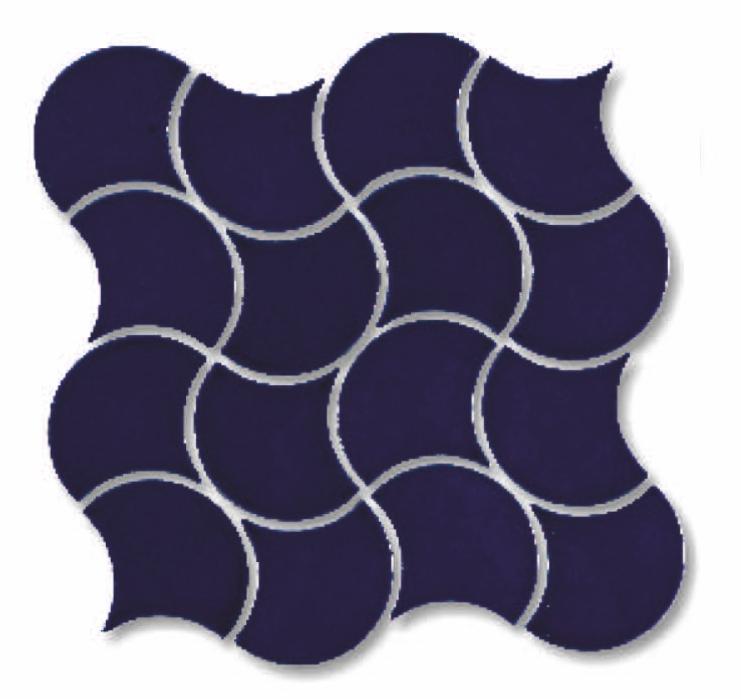 Glossy Finish Indigo Gloss Fishscale Waves Ceramic tile 272x272 mm