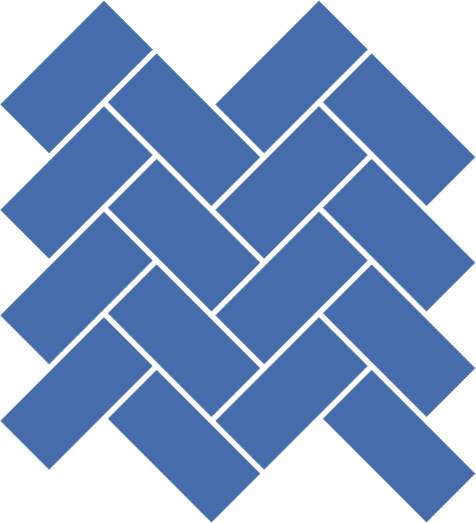 Glossy Finish Indigo Gloss Stacked Herringbone Ceramic tile 269x275 mm