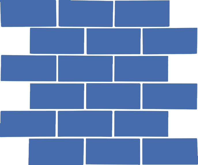 Glossy Finish Indigo Gloss Tri Brick Bone Ceramic tile 286x292 mm