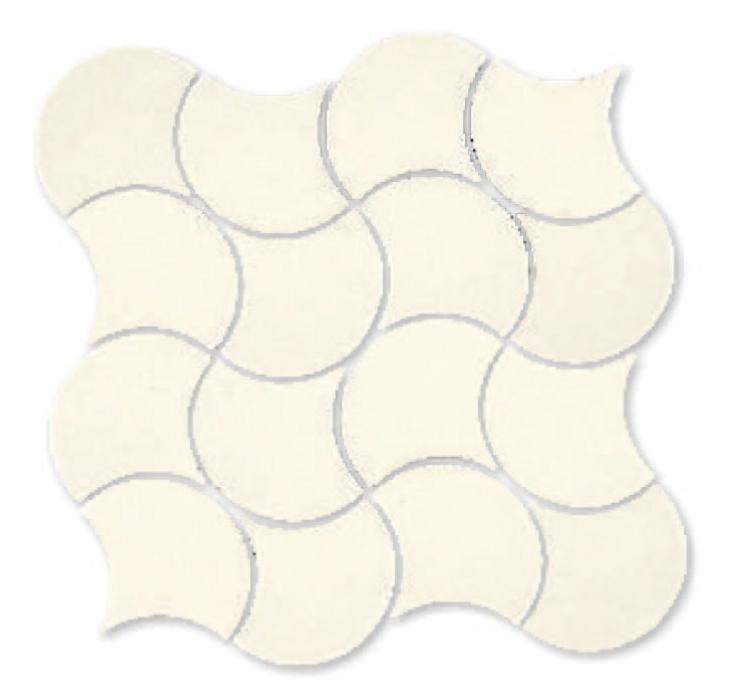 Glossy Finish Ivory Gloss Fishscale Waves Ceramic tile 272x272 mm