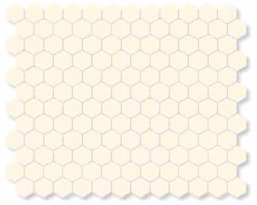 Glossy Finish Ivory Gloss Mini Hexagon Ceramic tile 255x295 mm