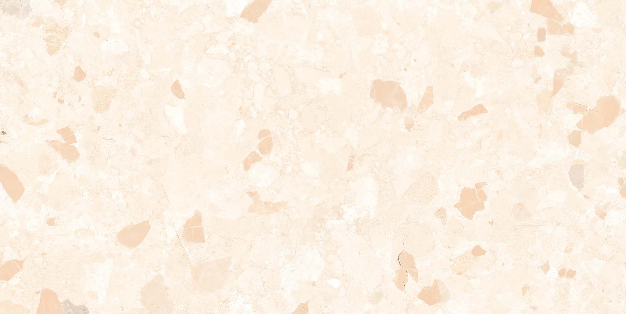 Matte Finish Ivory Terrazzo GHR Matte Vitrified tile 600x1200 mm