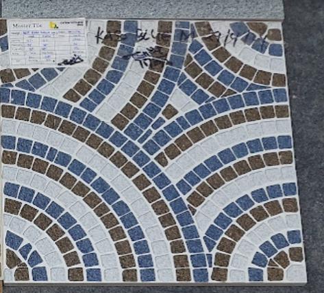 Matte Finish TL Kaso Blue Ceramic tile 400x400 mm