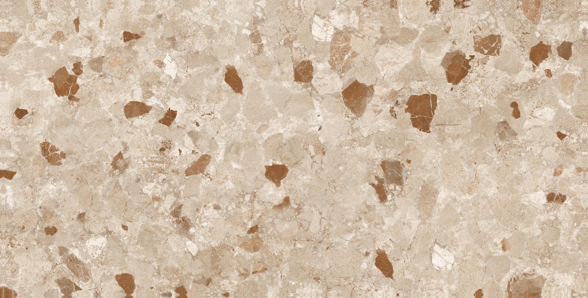 Carving Finish Latte Terrazzo Carving Glazed Vitrified Tiles 600x1200 mm