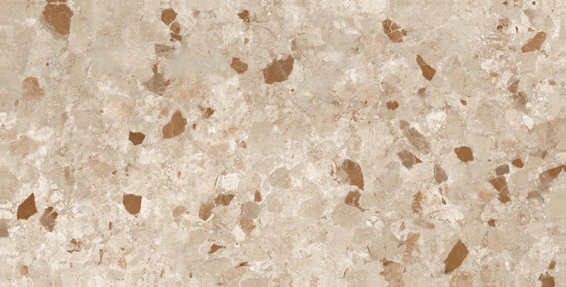Carving Finish Latte Terrazzo Carving Glazed Vitrified Tiles 600x1200 mm