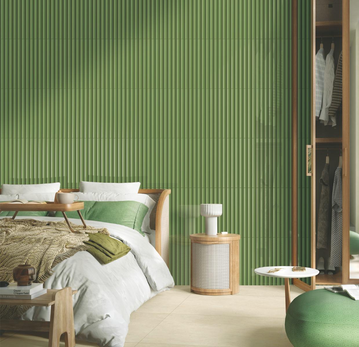 Glossy Finish Light Green Gloss Arch Subway Ceramic tile 75x300 mm