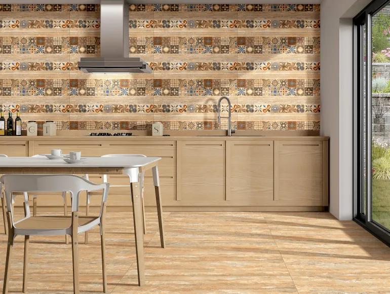 Matte Finish DGVT Classic Travertine Golden Glazed Vitrified Tiles 600x1200 mm