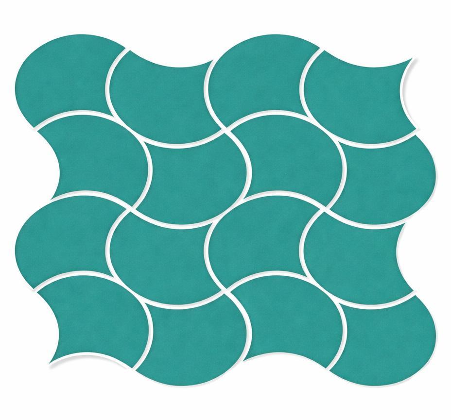 Matte Finish Matte Aqua Fishscale Waves Ceramic tile 272x272 mm