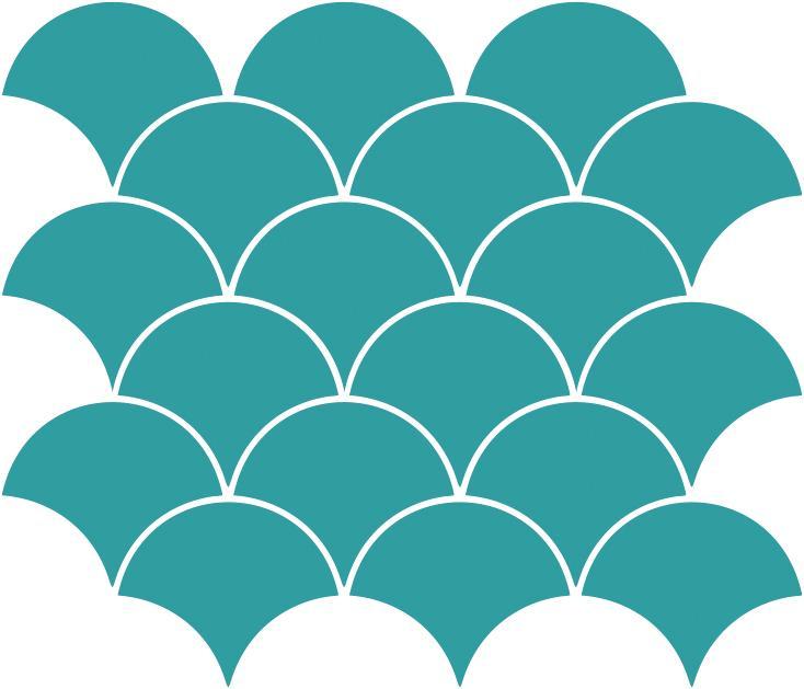 Matte Finish Matte Aqua Fishscale Ceramic tile 292x292 mm