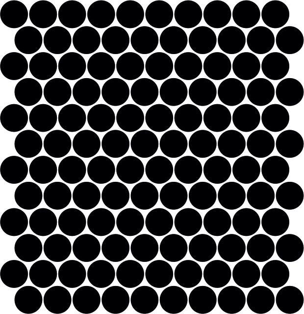 Matte Finish Matte Black Coin Ceramic tile 320x330 mm