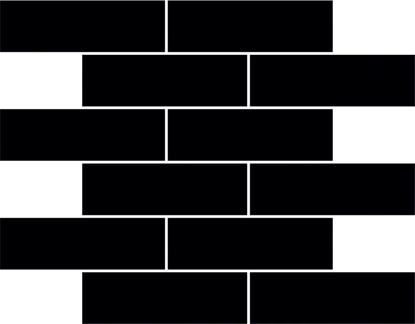 Matte Finish Matte Black Duo Brick Bone Ceramic tile 285x295 mm