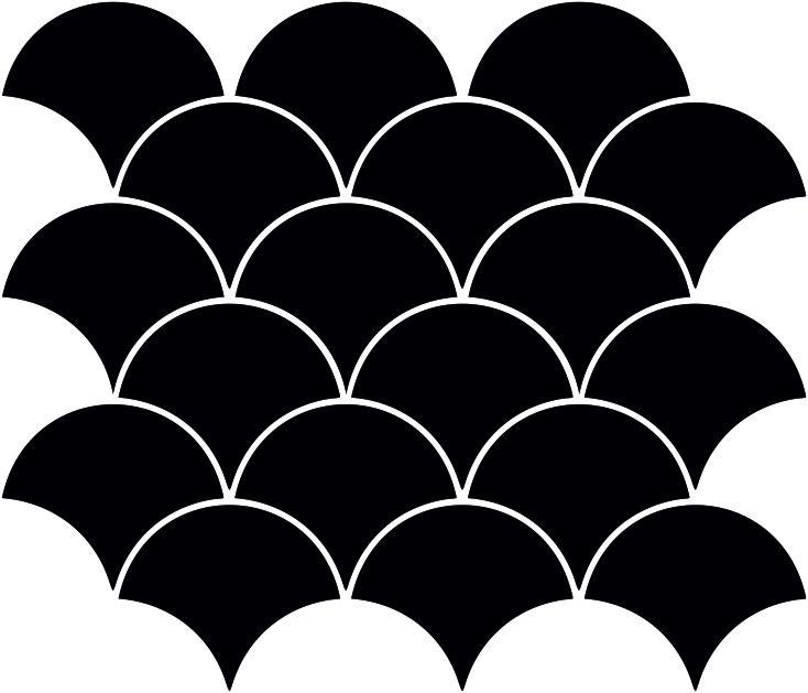 Matte Finish Matte Black Fishscale Ceramic tile 292x292 mm