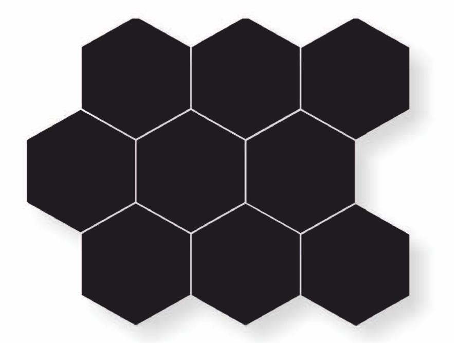 Matte Finish Matte Black Hexa Ceramic tile 250x290 mm