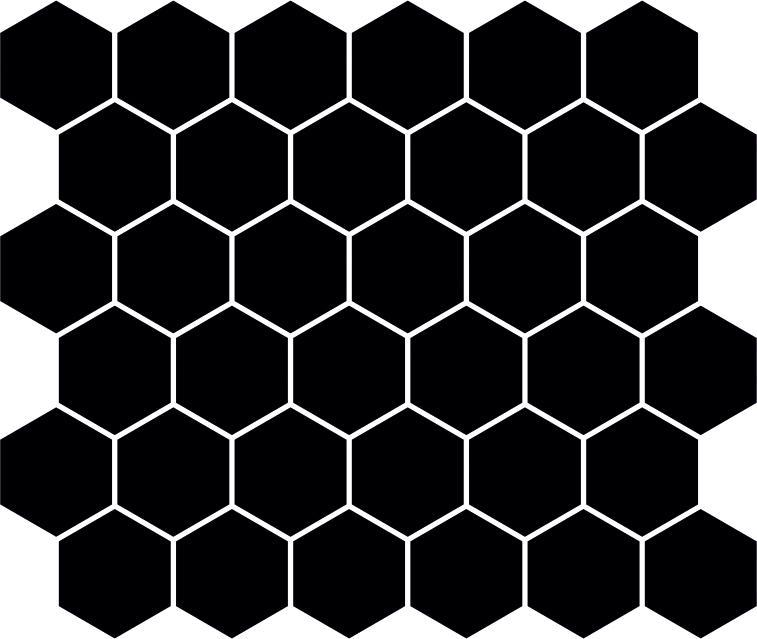 Matte Finish Matte Black Honeycomb Ceramic tile 277x322 mm