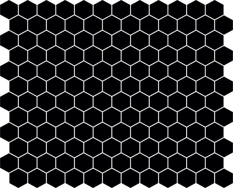 Matte Finish Matte Black Mini Hexagon Ceramic tile 255x295 mm