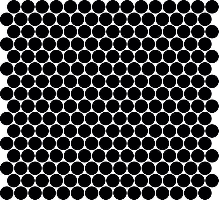 Matte Finish Matte Black Penny Round Ceramic tile 294x313 mm