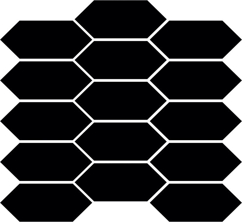 Matte Finish Matte Black Picket Ceramic tile 258x288 mm