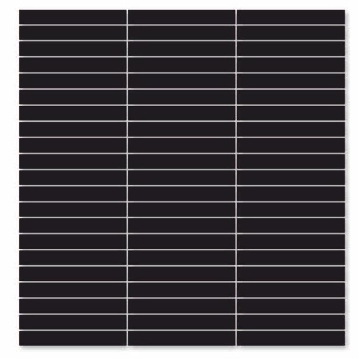 Matte Finish Matte Black Stacked Bone Ceramic tile 285x300 mm