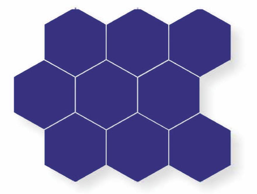 Matte Finish Matte Blue Hexa Ceramic tile 250x290 mm