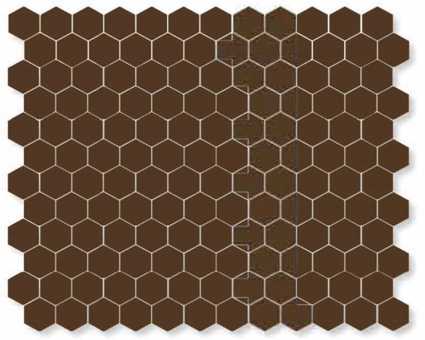 Matte Finish Matte Coffee Mini Hexagon Ceramic tile 255x295 mm