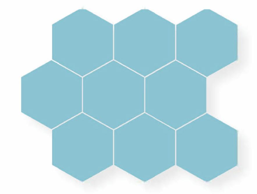 Matte Finish Matte Cyan Hexa Ceramic tile 250x290 mm