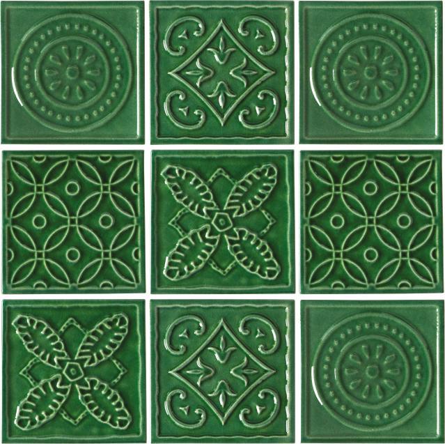Matte Finish Matte Green 3by3 Decor Heritage Ceramic tile 306x306 mm