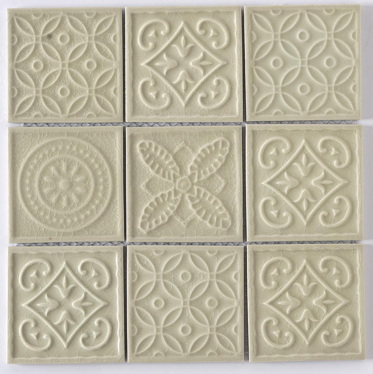 Matte Finish Matte Ivory 3by3 Decor Heritage Ceramic tile 306x306 mm