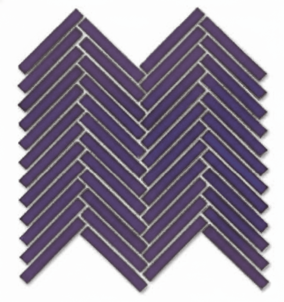 Matte Finish Matte Mauve Duo Herringbone Ceramic tile 255x270 mm