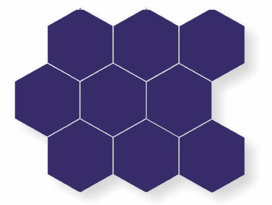 Matte Finish Matte Navy Blue Hexa Ceramic tile 250x290 mm
